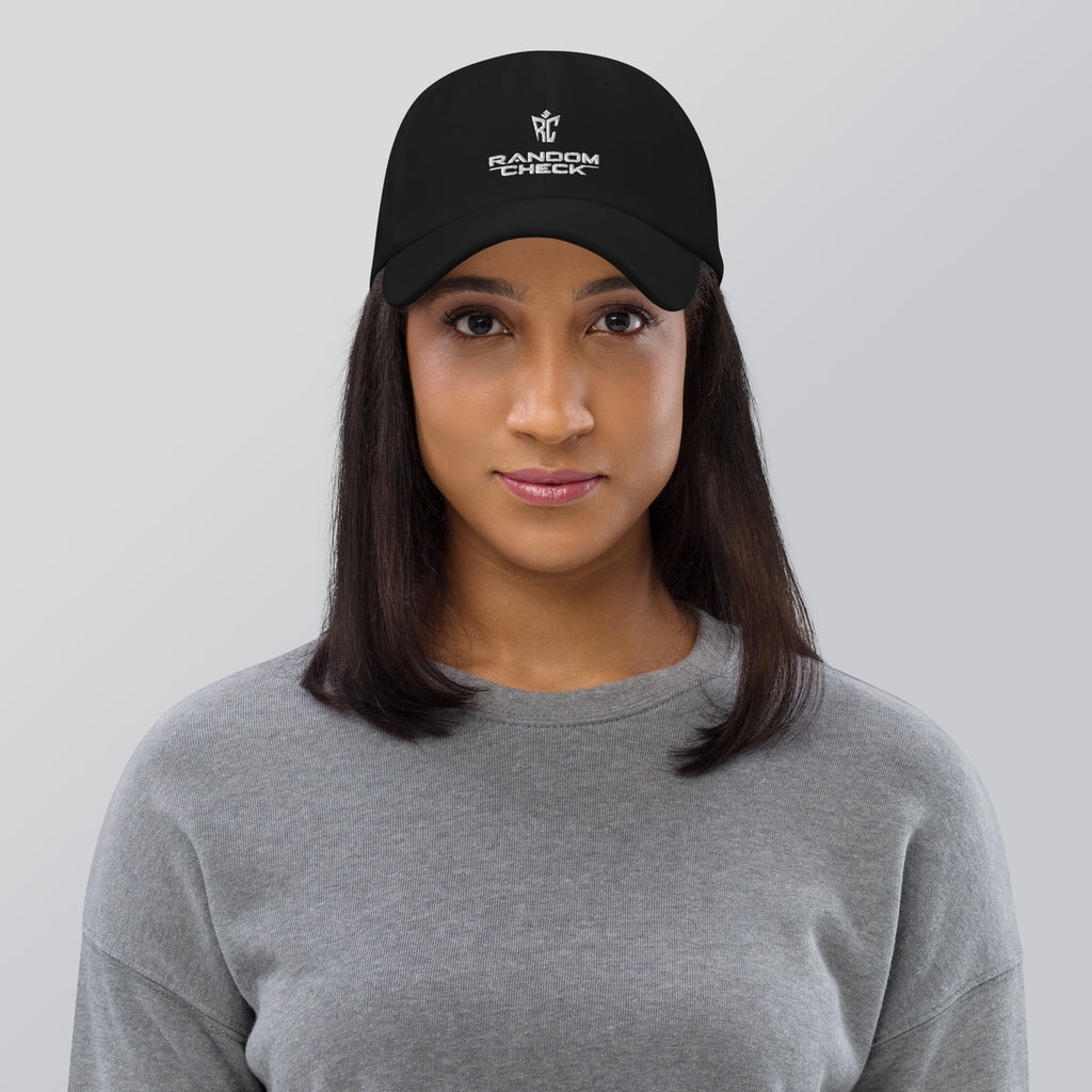 Model wearing black Classic Dad Hat - unisex premium dad hat