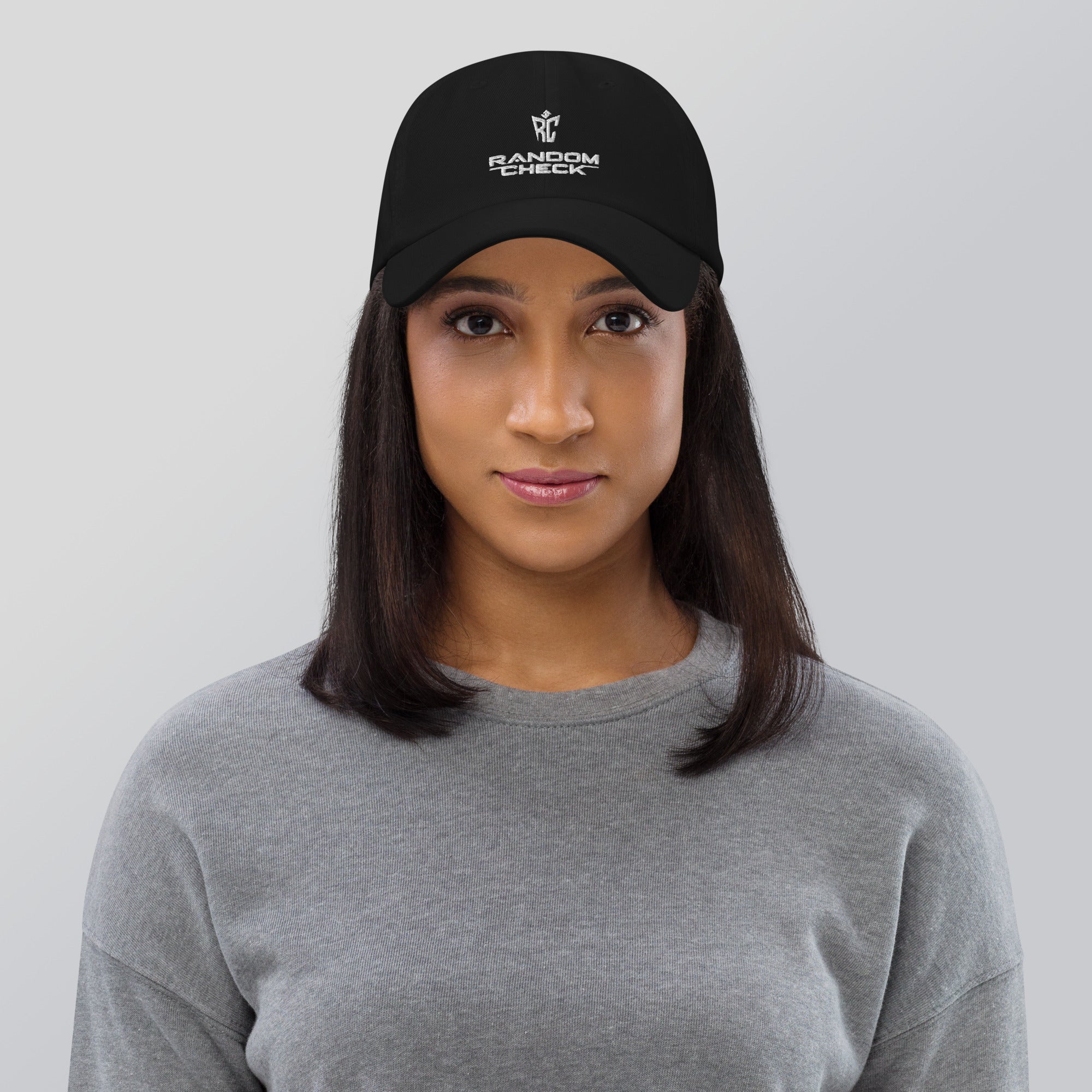 Model wearing black Classic Dad Hat - unisex premium dad hat