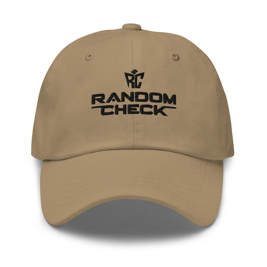 Khaki  Classic Dad Hat front view - Random Check premium streetwear cap