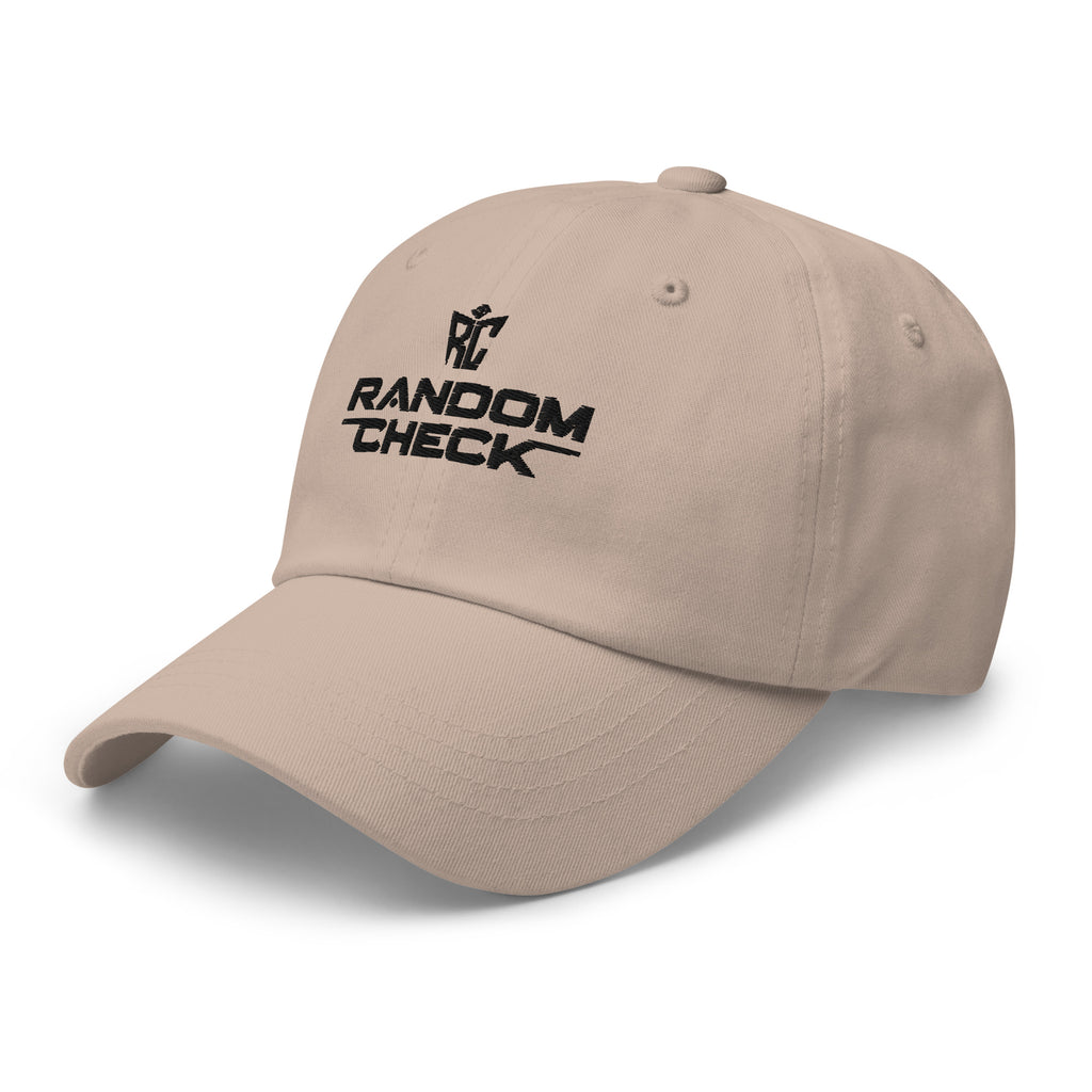 Stone  Classic Dad Hat front view - Random Check premium streetwear cap