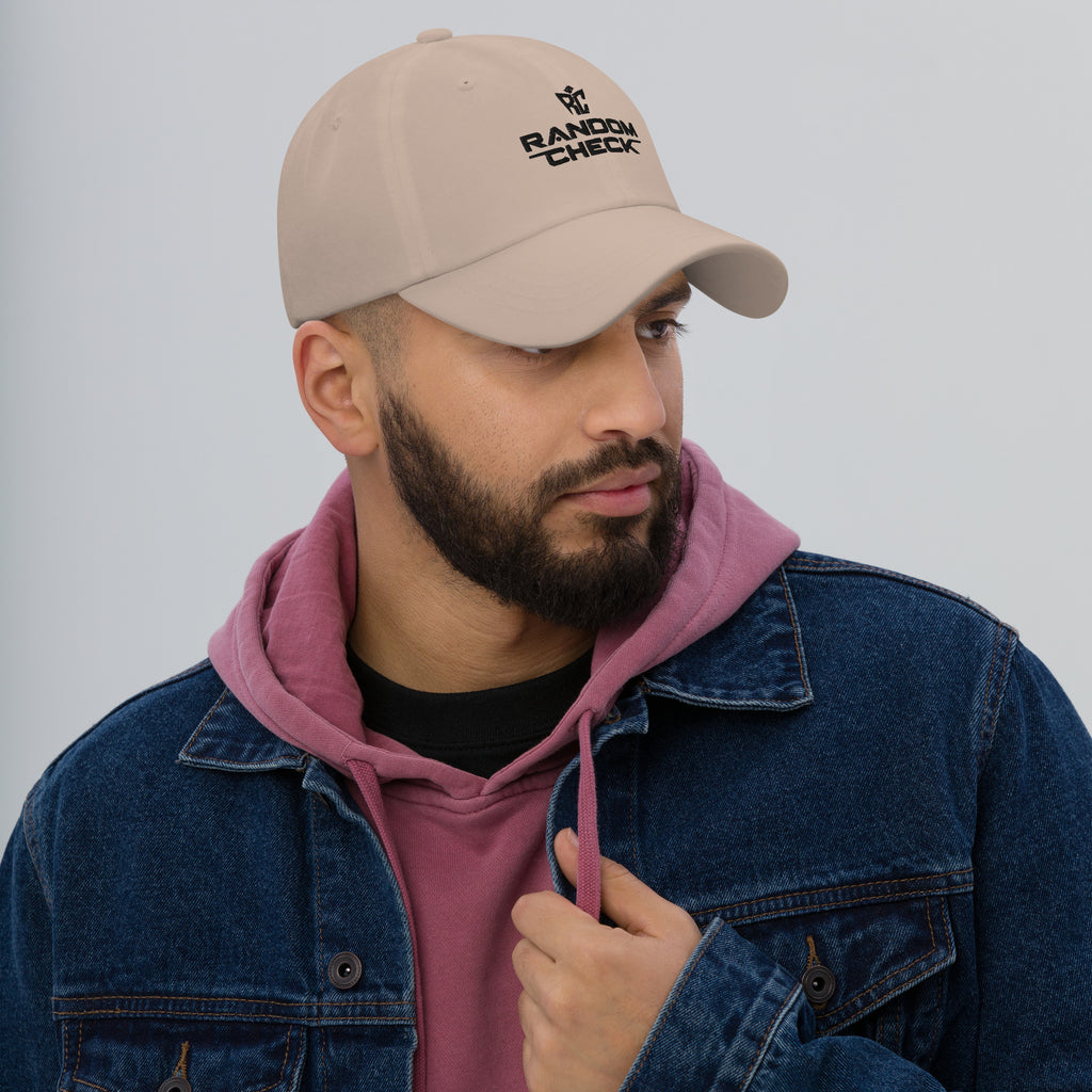 Model wearing stone Classic Dad Hat - unisex premium dad hat