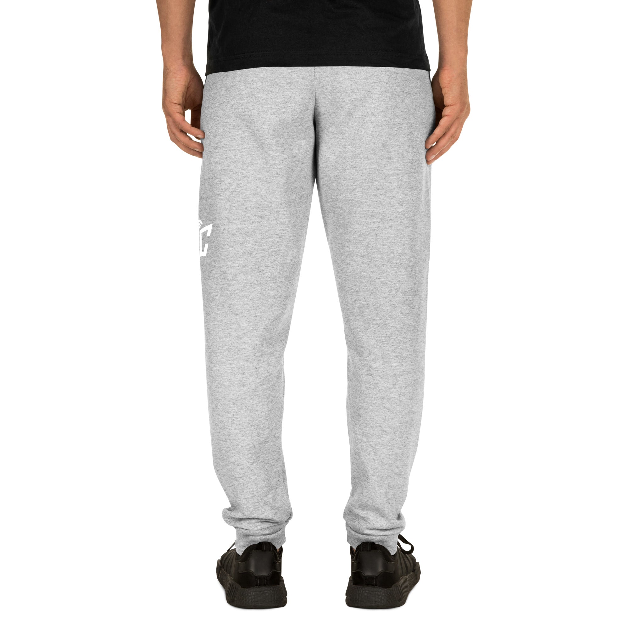 athletic-heather Standard Jogger back view showing Random Check logo detail