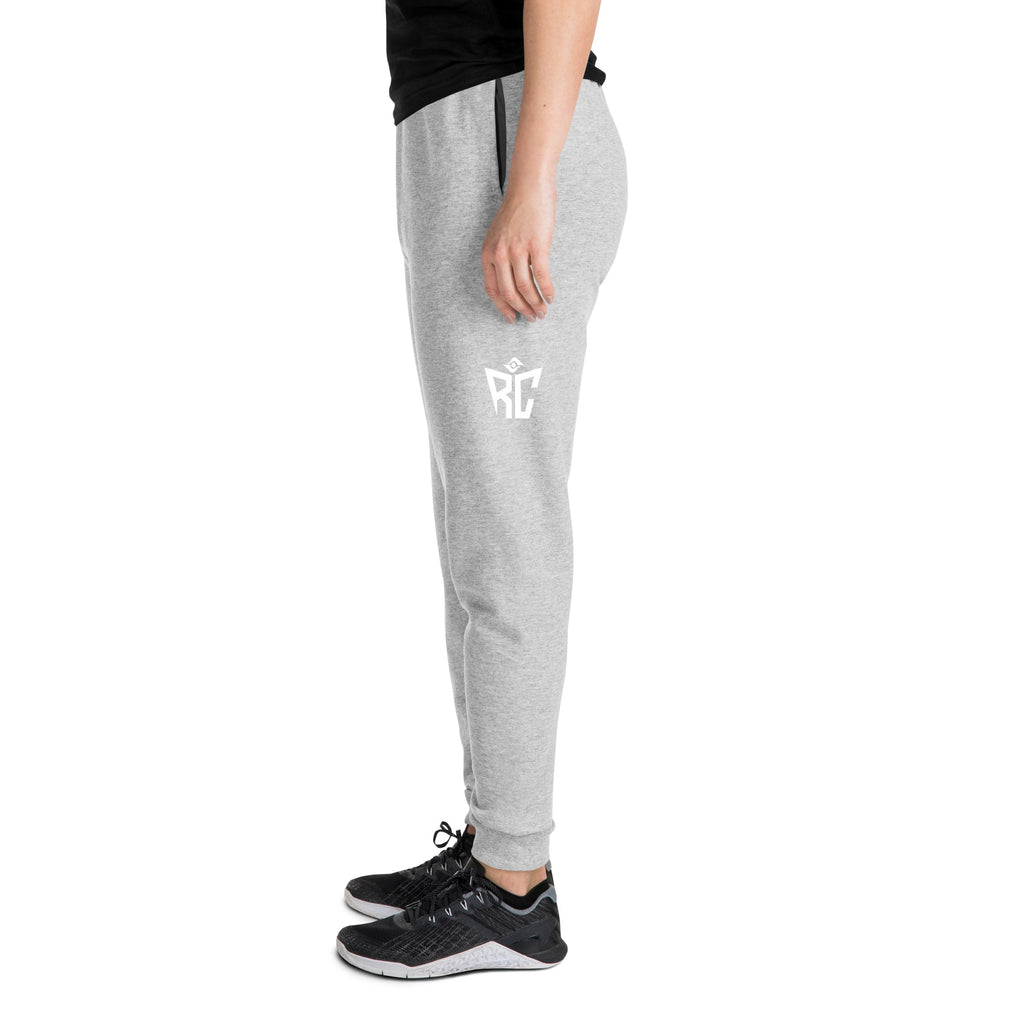 athletic-heather Standard Jogger side view - Random Check premium men's joggers