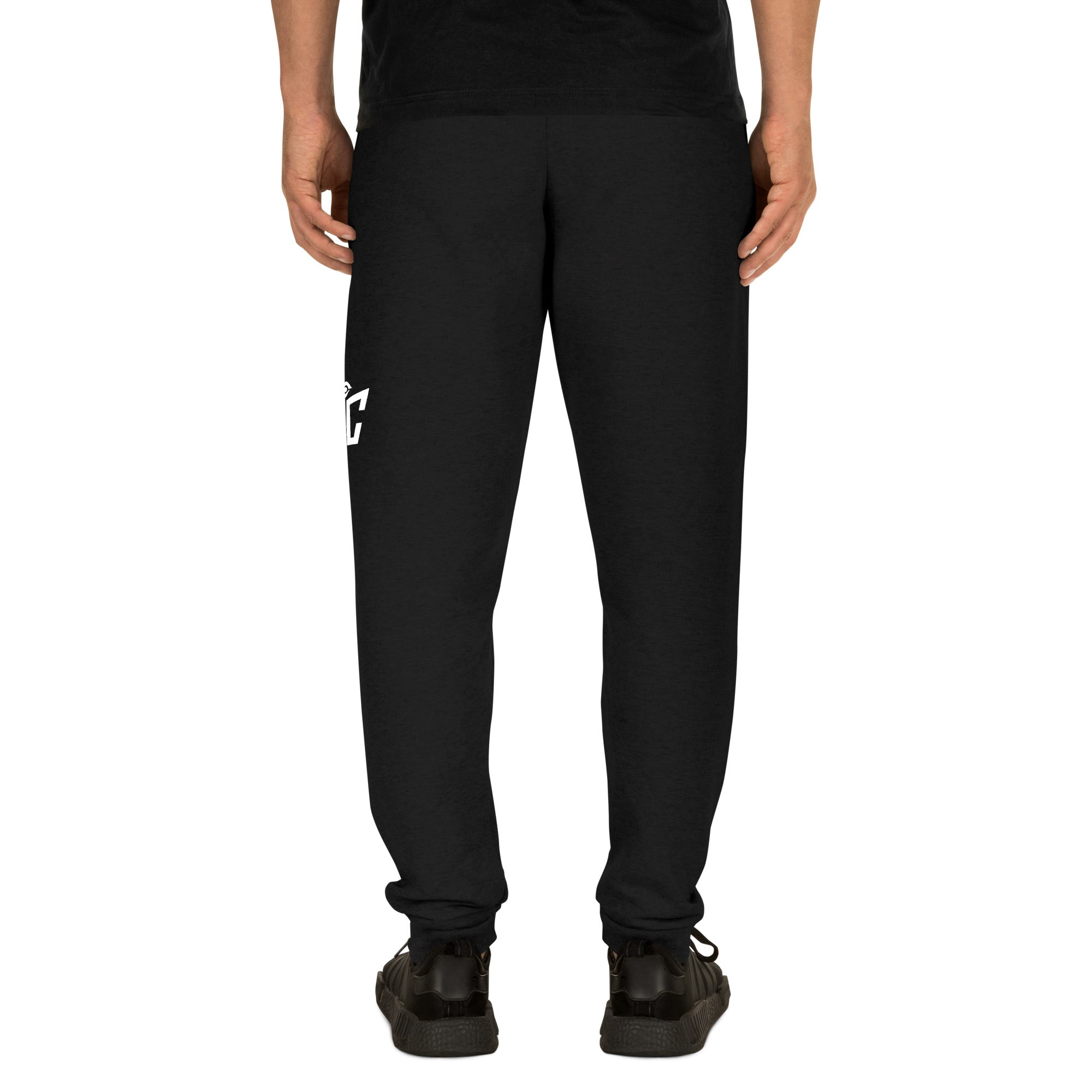 Black Standard Jogger back view showing Random Check logo detail