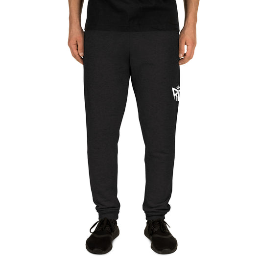 Black Standard Jogger front view - Random Check premium men's joggers