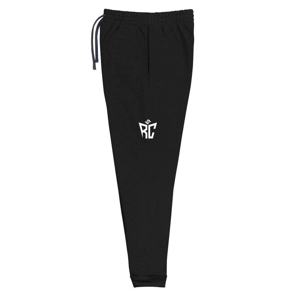 Black Standard Jogger side view - Random Check premium men's joggers