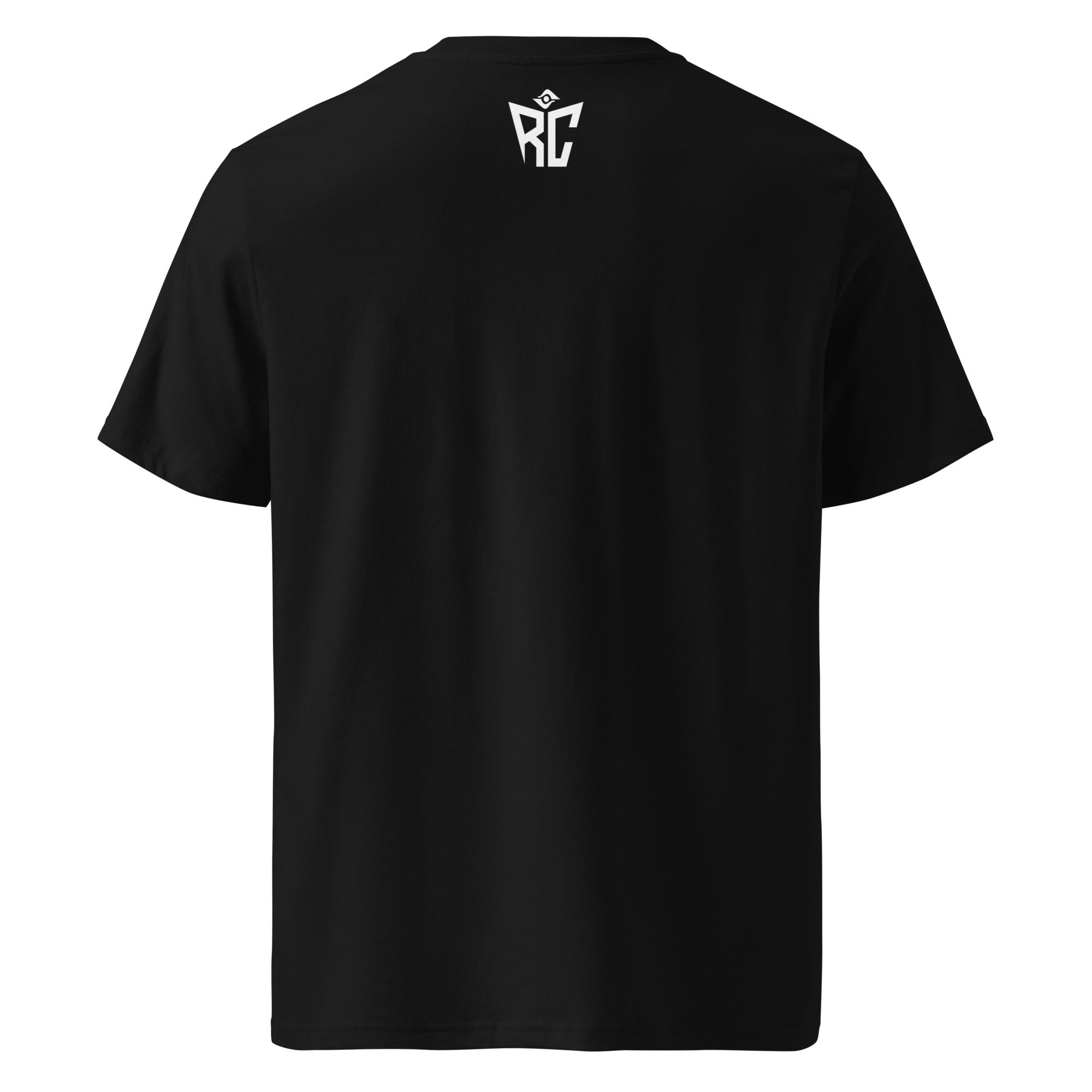 Black Inspector Tee back view showing Random Check logo