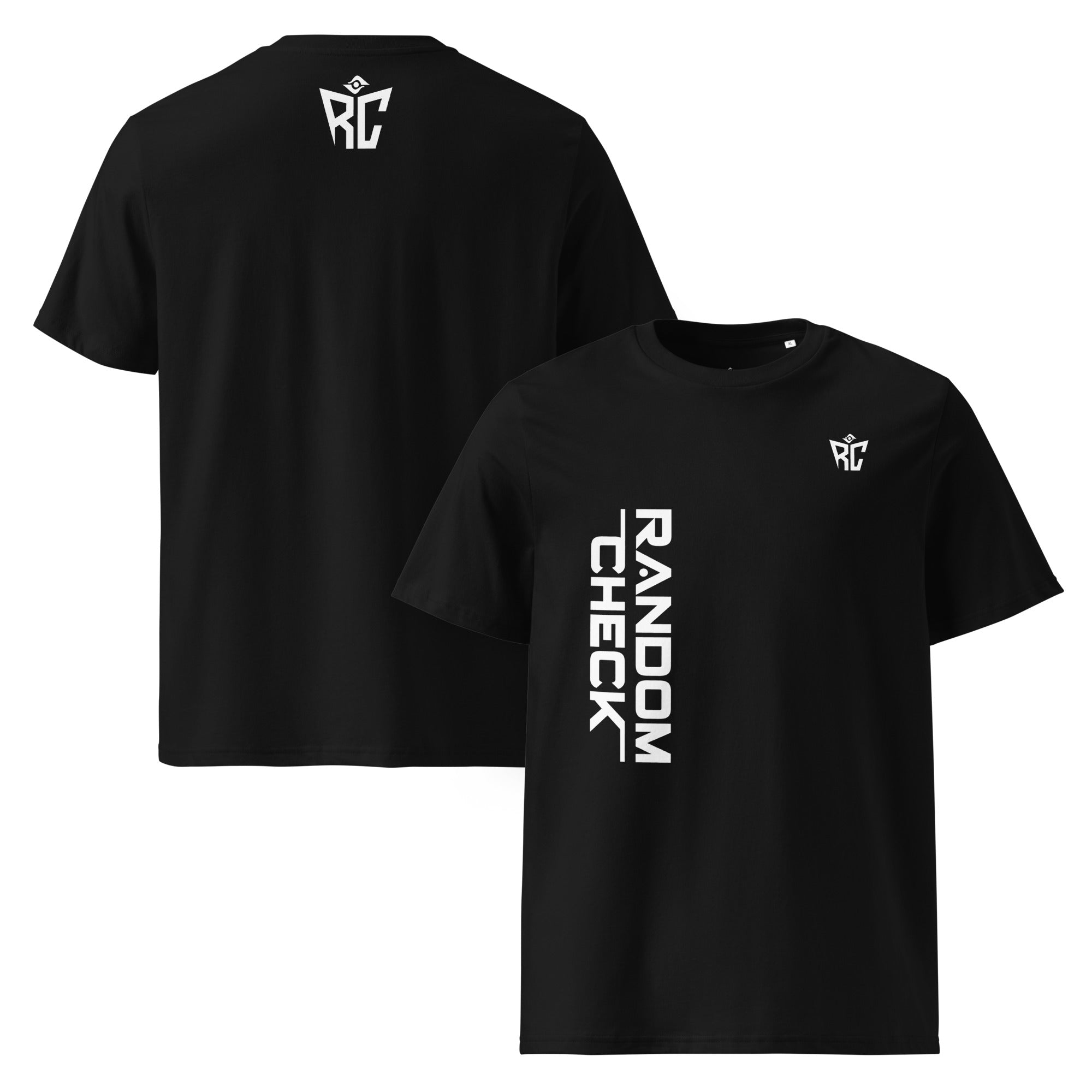 Black Archive Tee front and back view - Random Check premium women's t-shirt
