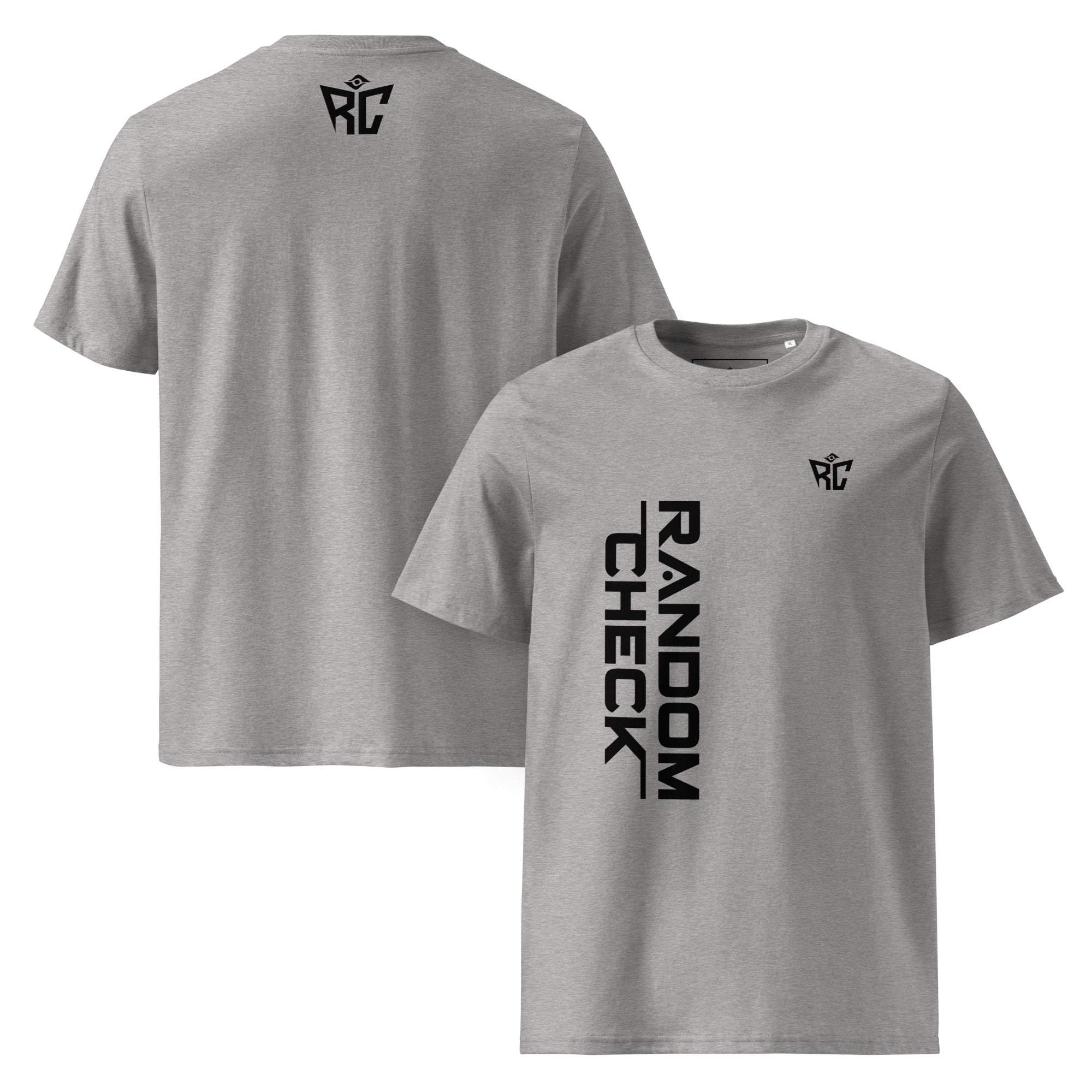 Heather grey Archive Tee front and back view - Random Check premium women's t-shirt