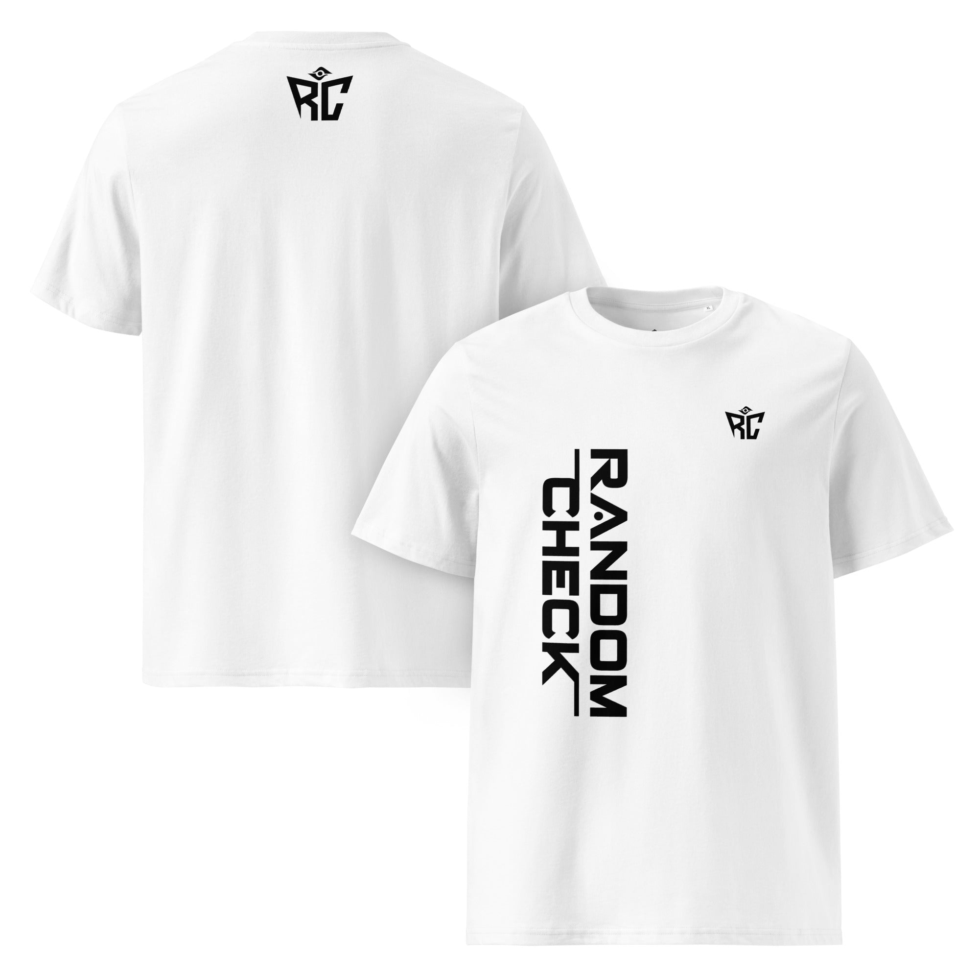 White Archive Tee front and back view - Random Check premium women's t-shirt
