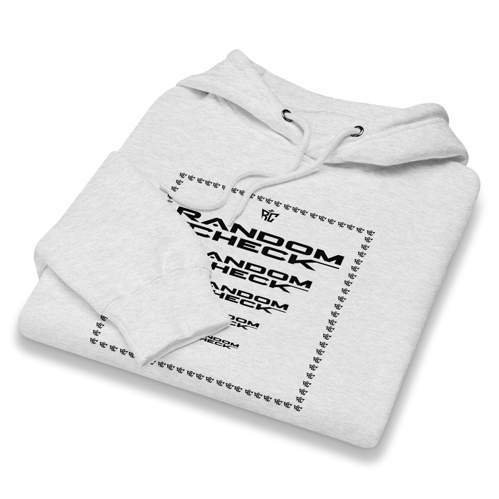 Heather grey Premier Hoodie front view - Random Check premium streetwear hoodie for men