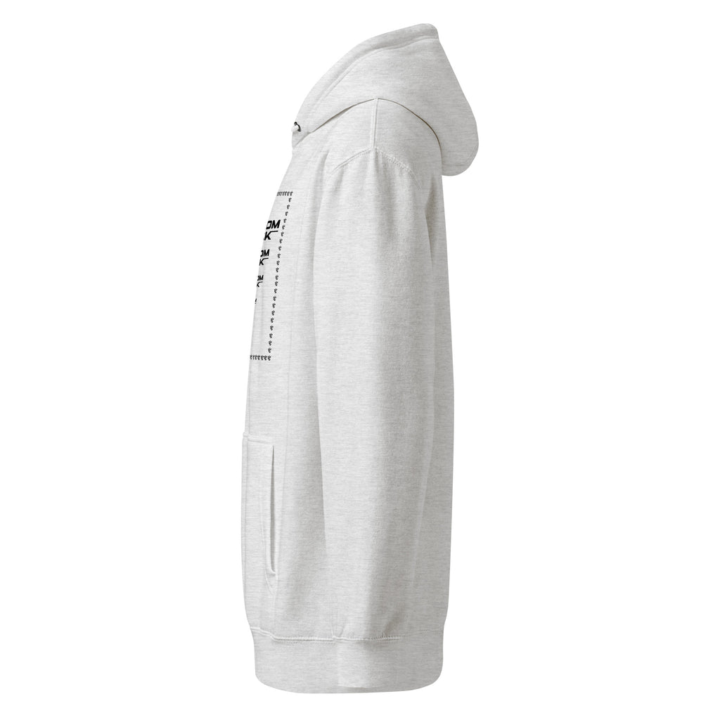 Heather grey Premier Hoodie side
 view - Random Check premium streetwear hoodie for men