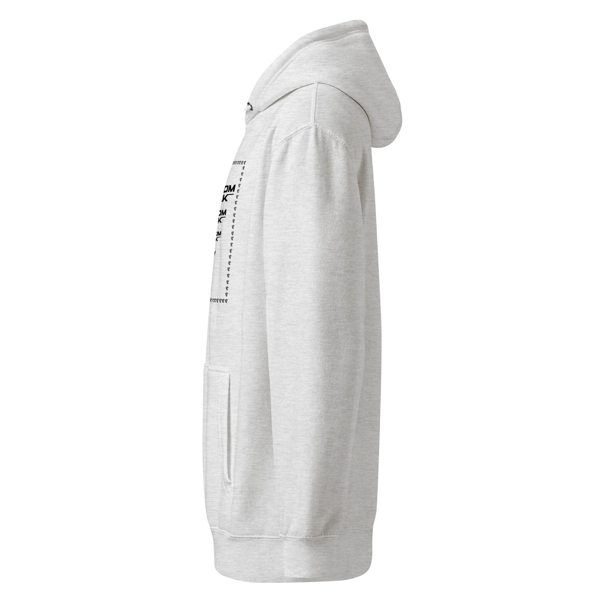 Heather grey Premier Hoodie side
 view - Random Check premium streetwear hoodie for men