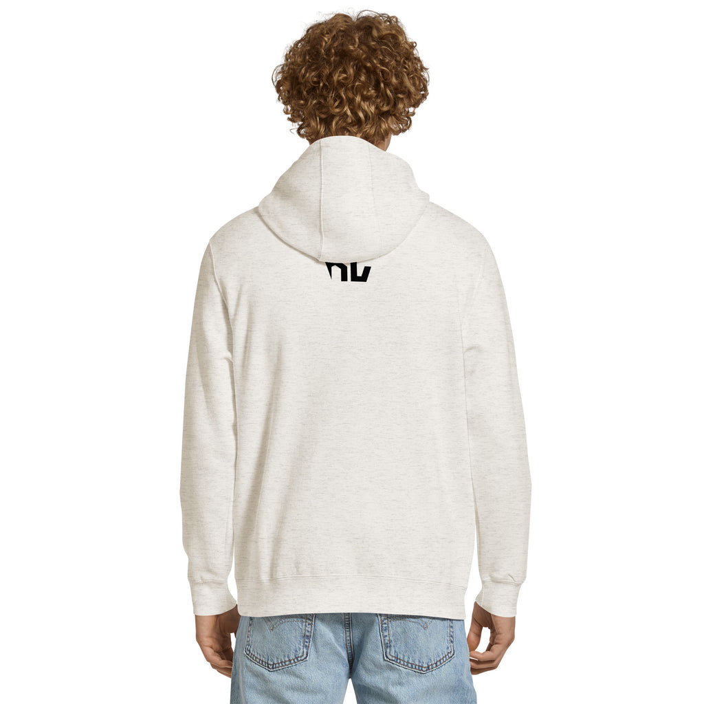 Oatmeal heather Premier Hoodie back view - Random Check premium streetwear hoodie for men