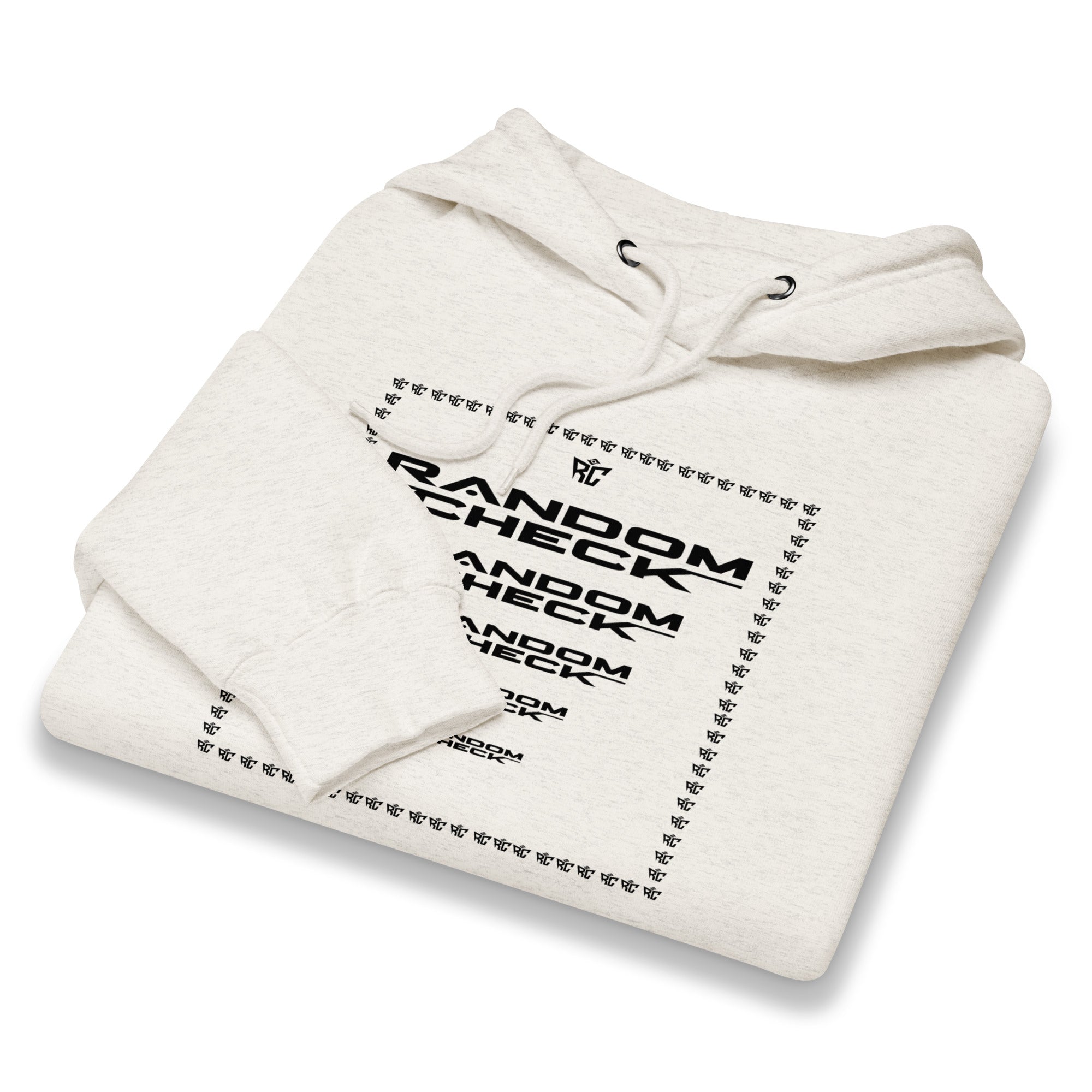 Oatmeal heather Premier Hoodie front view - Random Check premium streetwear hoodie for men